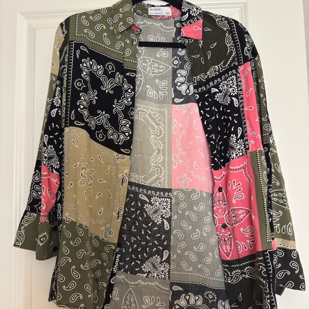 Bershka Multicolor Bandana Print Shirt size XS